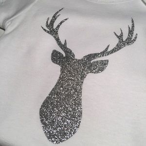 0/3 Month Baby Girls Glitter Deer Hunting Onesie